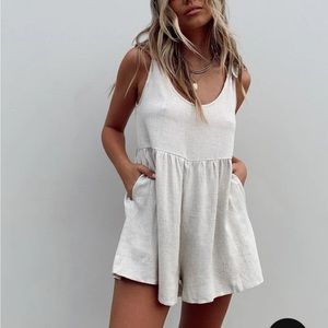 Princess Polly Tay Romper Beige